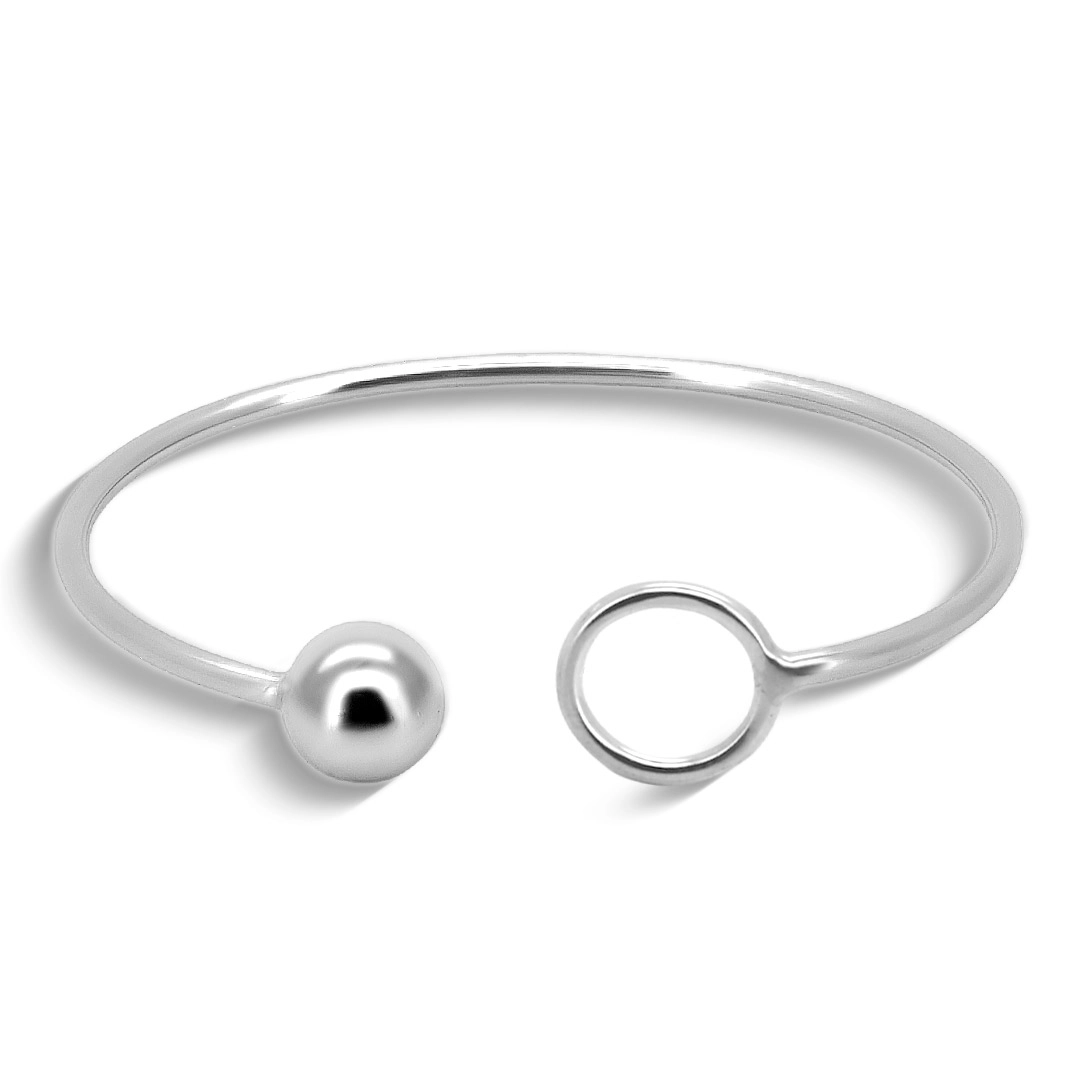 Bracelete Vazado com Esfera e Círculo