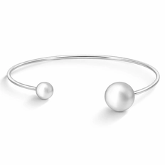 Bracelete Espelhado Aberto com Esferas