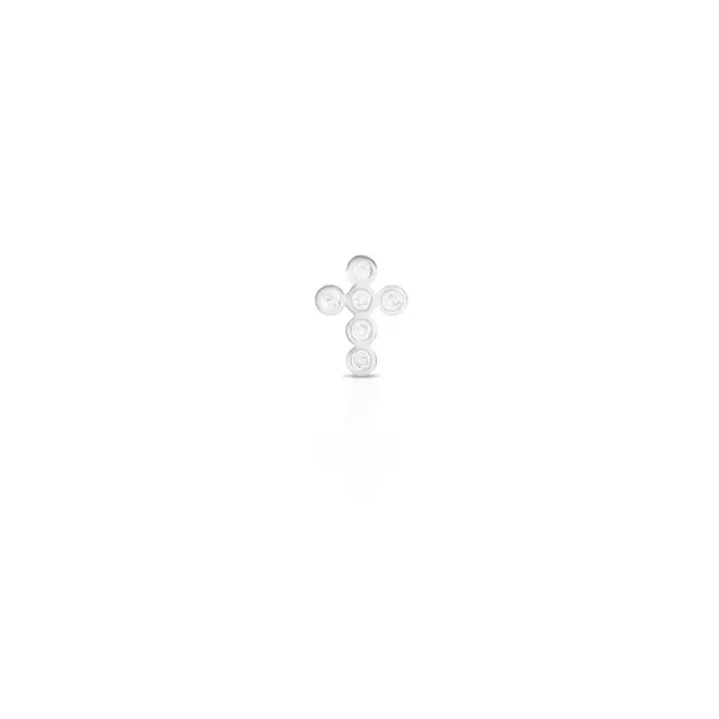 Piercing Brinco Cruz com Zircônias Cristal