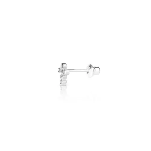 Piercing Brinco Cruz com Zircônias Cristal