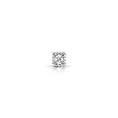 Brinco Piercing Quadrado com Zircônia Cristal