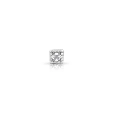 Brinco Piercing Quadrado com Zircônia Cristal
