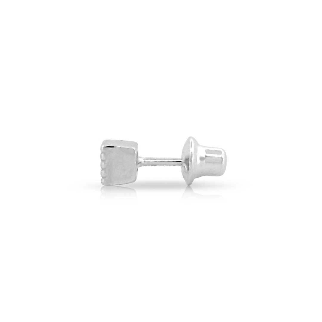 Brinco Piercing Quadrado com Zircônia Cristal