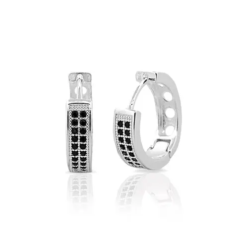 Brinco Argola Click com Zircônia Ônix
