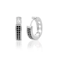 Brinco Argola Click com Zircônia Ônix