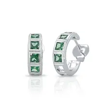 Brinco Argola com Zircônia Esmeralda
