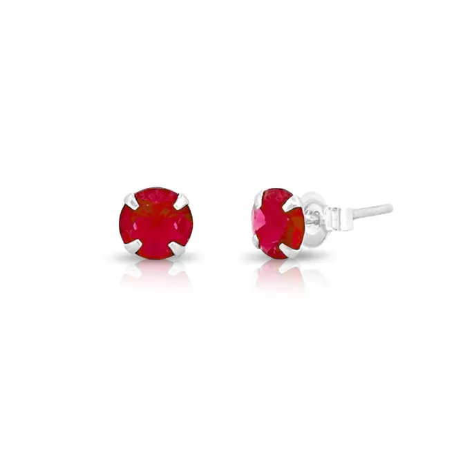 Brinco Top Com Zircônia Rubi Redonda