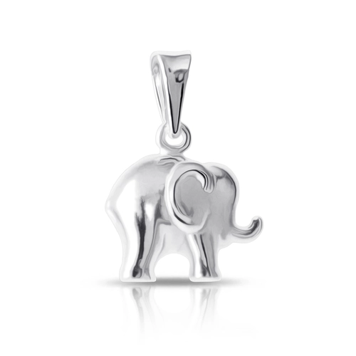 Pingente de Prata Elefante Espelhado