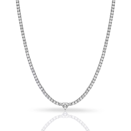 Colar de Prata Blend Collection com Coração de Zircônia Cristal
