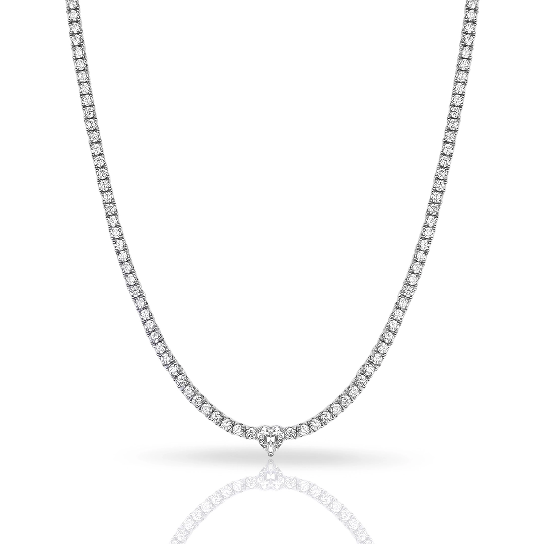 Colar de Prata Blend Collection com Coração de Zircônia Cristal