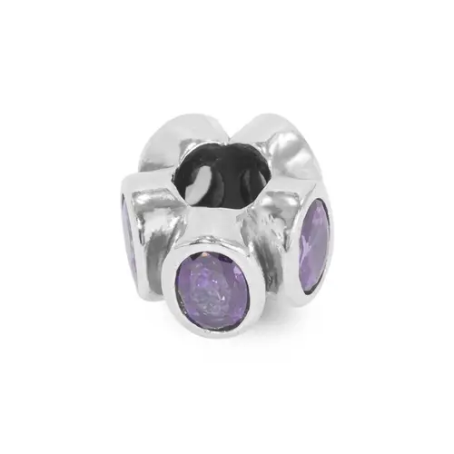 Berloque com Zircônias Ametista Oval