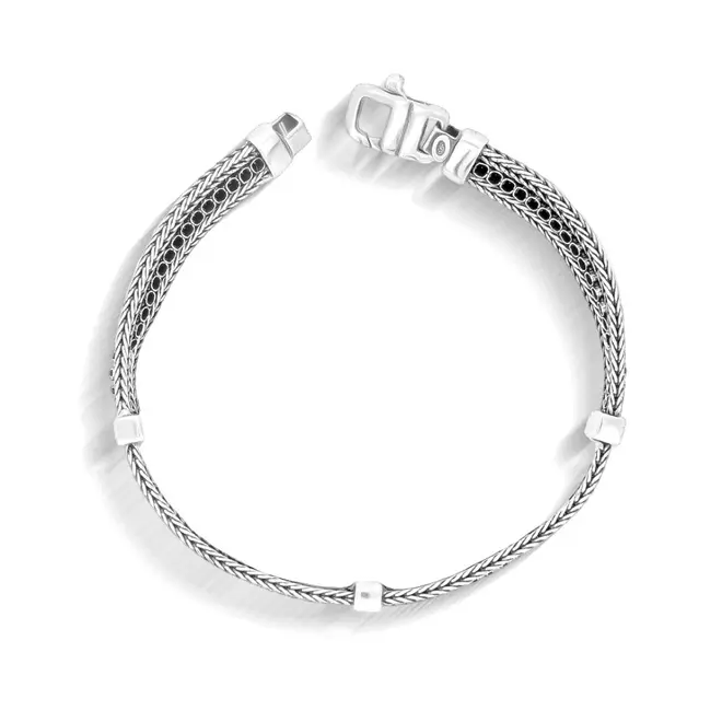 Pulseira Envelhecida Trabalhada com Zircônias Ônix