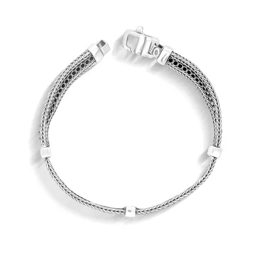 Pulseira Envelhecida Trabalhada com Zircônias Ônix