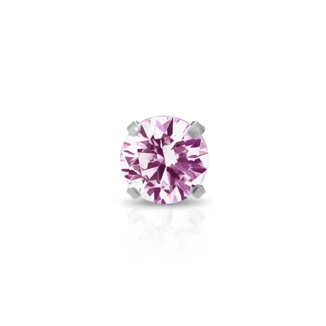 Piercing com Esfera e Zircônia Rosa