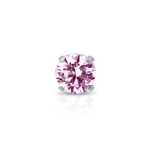 Piercing com Esfera e Zircônia Rosa