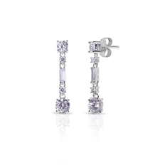 Brinco de Prata Blend Collection Balanço com Zircônias Cristal