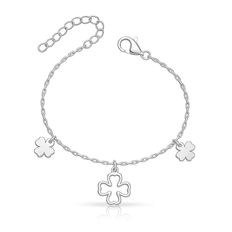 Pulseira com Trevo Vazado Espelhados