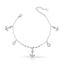 Pulseira de Âncoras e Zircônias Cristal