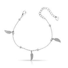 Pulseira de Folhas com Zircônias e Esferas
