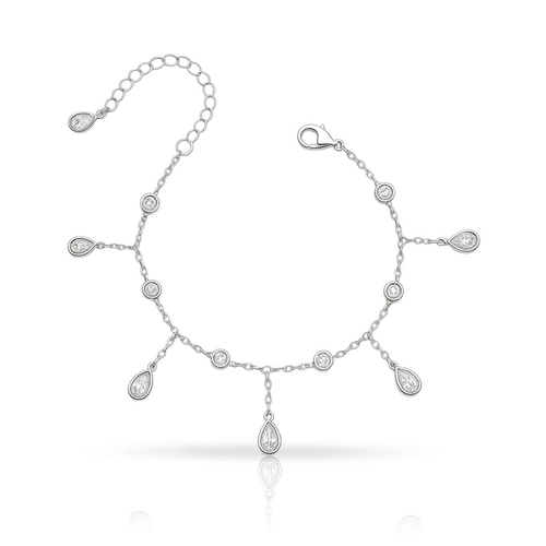Pulseira Gotas em Zircônias Cristal