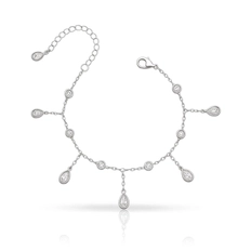 Pulseira Gotas em Zircônias Cristal