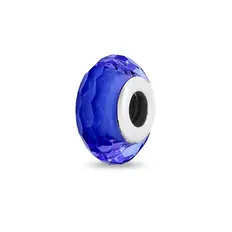 Berloque Separador Facetado com Resina Azul Royal