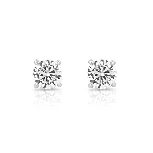 Brinco Top Zircônia Cristal Redonda