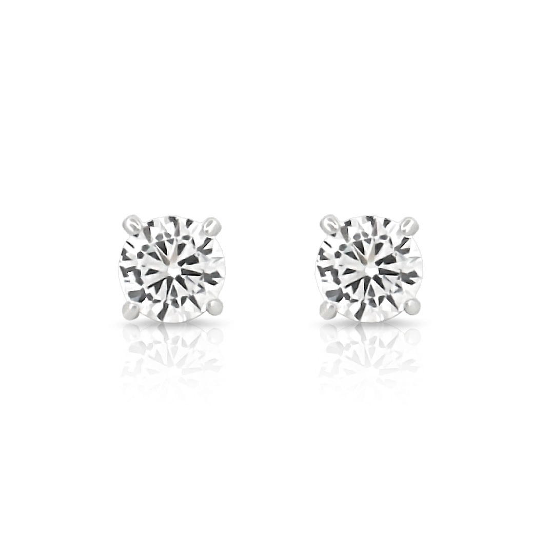 Brinco Top Zircônia Cristal Redonda