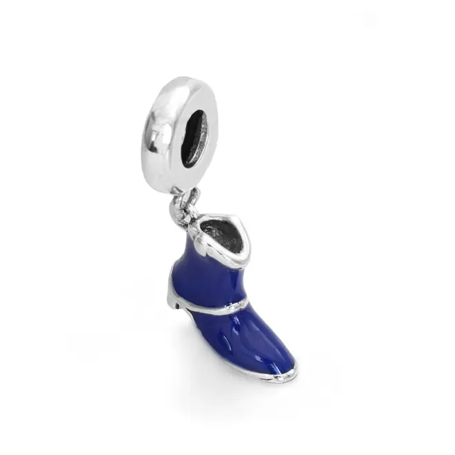 Berloque Balanço Bota com Resina Azul