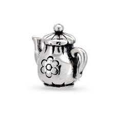 Berloque De Prata Bule com Flor Envelhecida