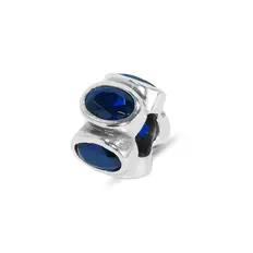 Berloque com Zircônias Safira Oval