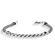 Pulseira Envelhecida com Trabalhado Gourmette