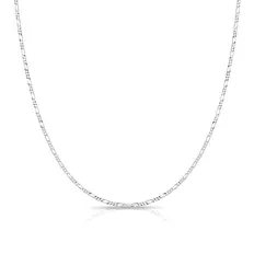 Corrente de Prata Fígaro Flat 60 cm
