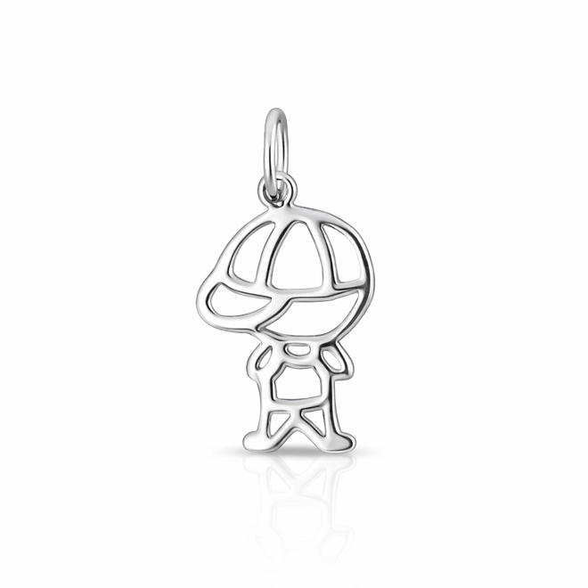 Pingente Menino com Boné Espelhado