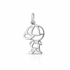 Pingente Menino com Boné Espelhado