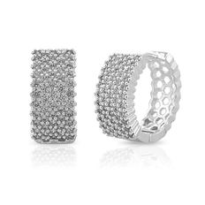 Brinco Leve Argola Click com Zircônia Cristal