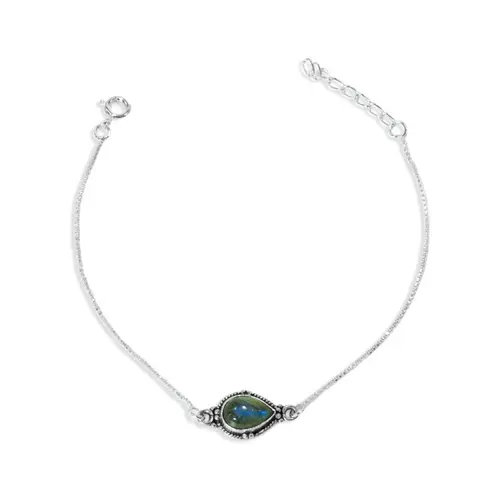 Pulseira em Malha Veneziana com Labradorita