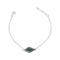 Pulseira em Malha Veneziana com Labradorita