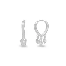 Brinco Argola Com Zircônia Cristal Tripla
