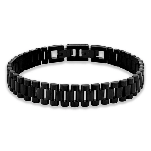 Pulseira com Elos Trabalhados em Fibra de Carbono