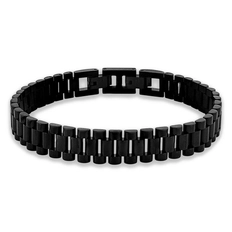 Pulseira com Elos Trabalhados em Fibra de Carbono