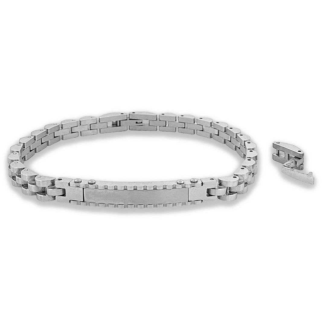 Pulseira com Elos Trabalhados e Placa