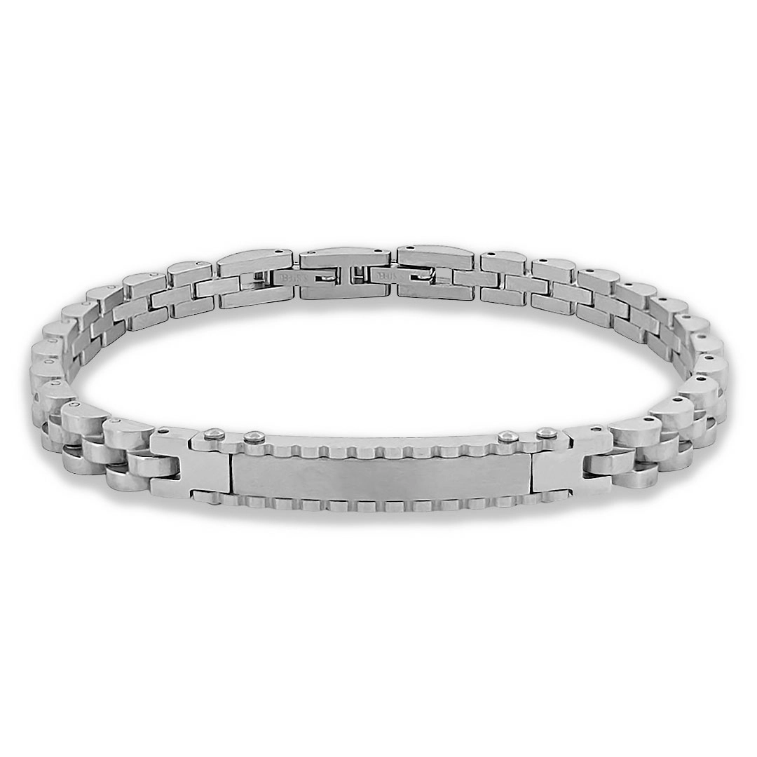 Pulseira com Elos Trabalhados e Placa