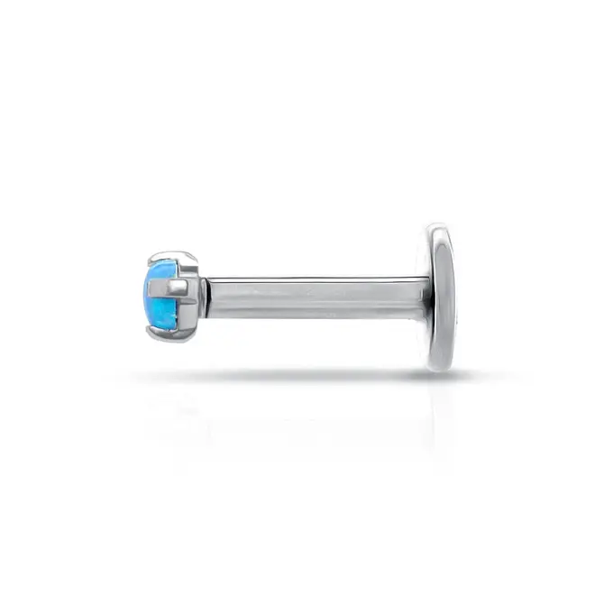 Piercing com Pedra Opala Azul M