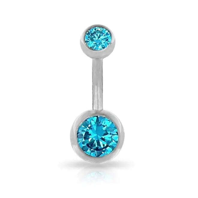 Piercing de Umbigo com Zircônias Topázio