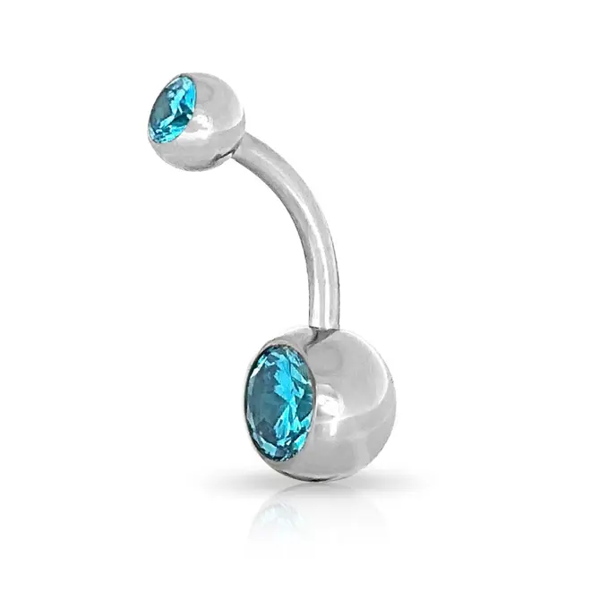 Piercing de Umbigo com Zircônias Topázio