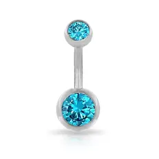 Piercing de Umbigo com Zircônias Topázio