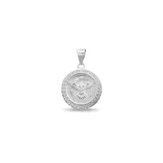 Pingente Medalha com Espírito Santo e Zircônia Cristal
