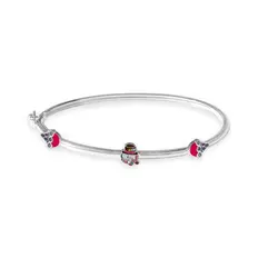 Bracelete Kids Boneco de Neve e Sorvete Colorido Esmaltado