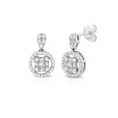 Brinco Balanço Blend Collection com Zircônias Cristal Redonda
